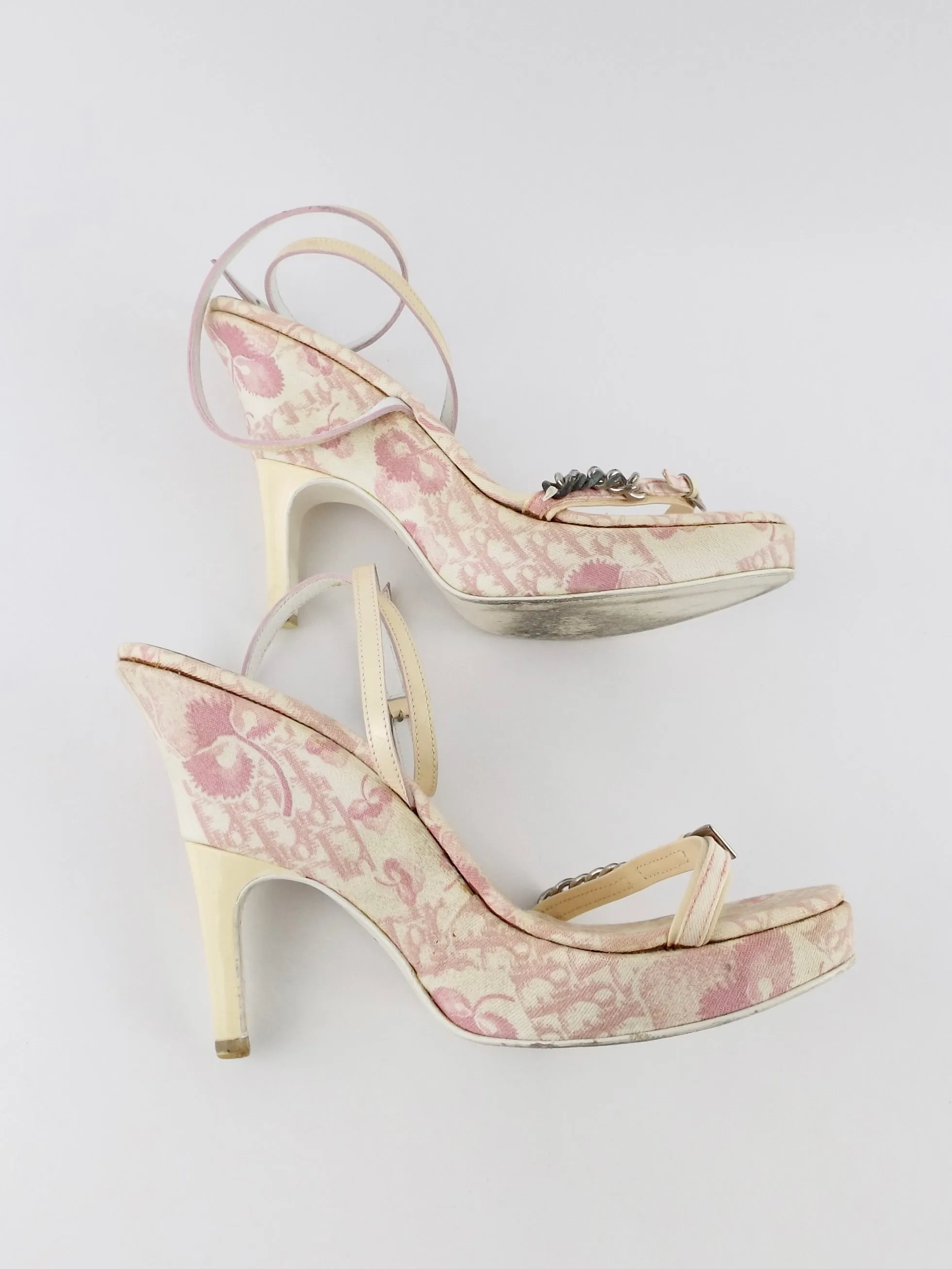 Vintage Christian Dior Pink Monogram Blossom Heels