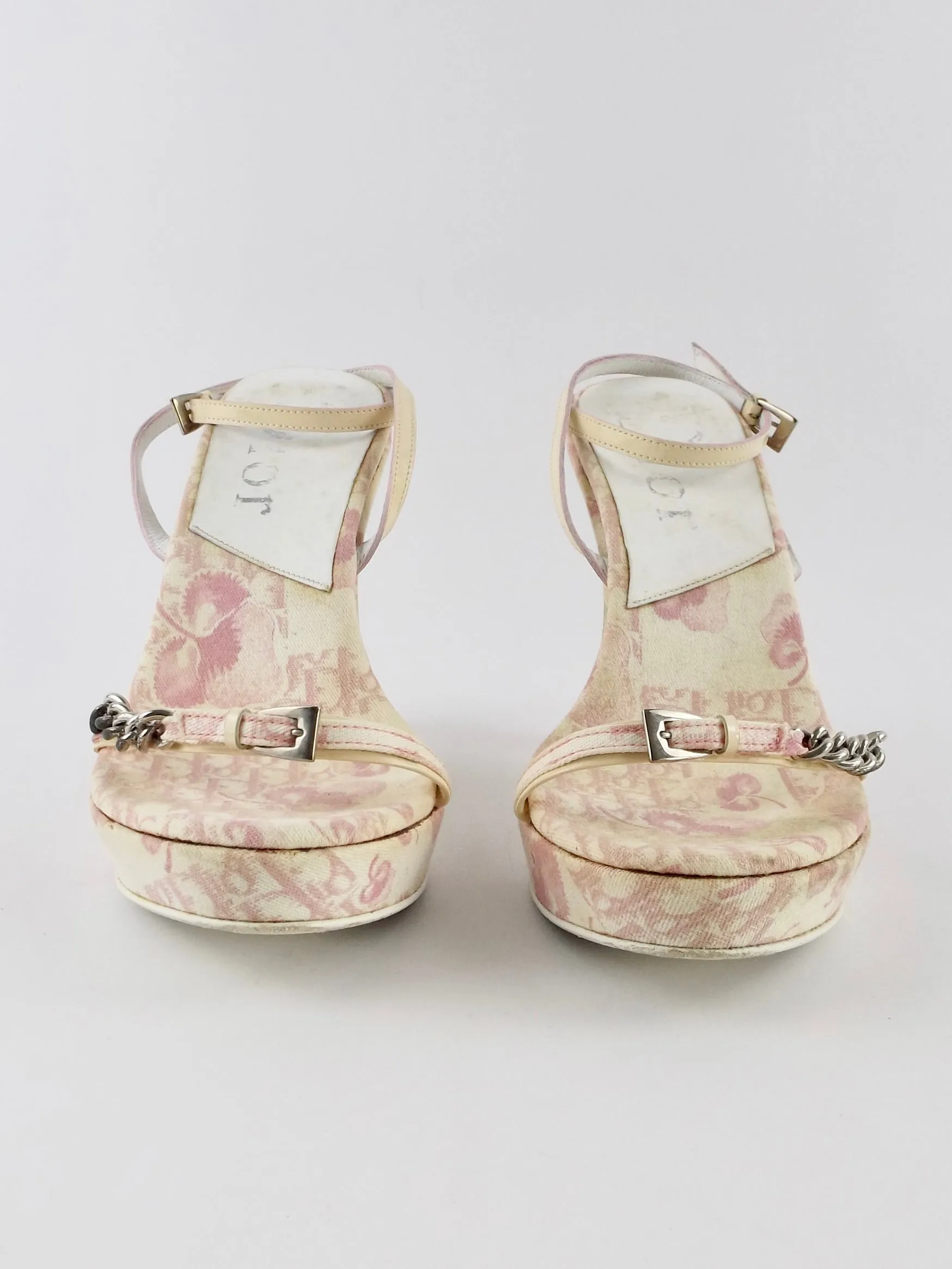 Vintage Christian Dior Pink Monogram Blossom Heels