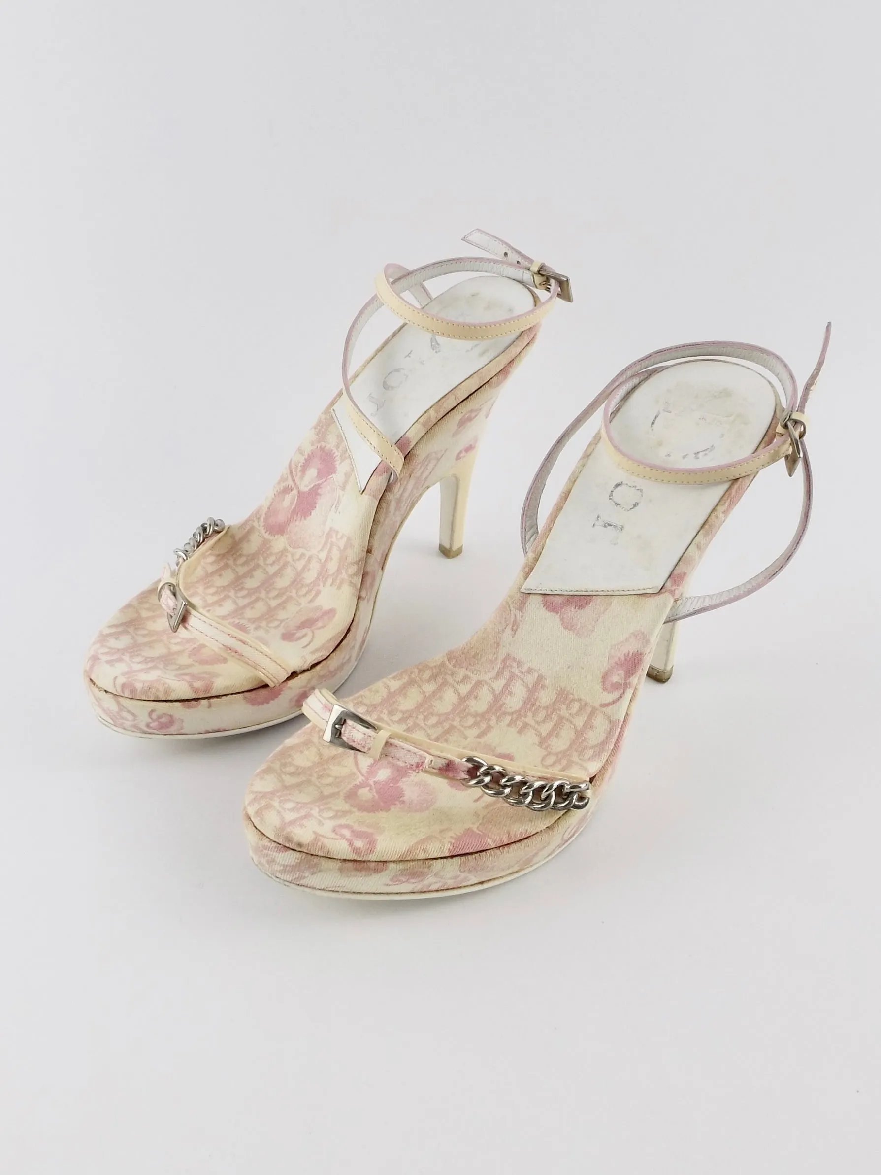 Vintage Christian Dior Pink Monogram Blossom Heels