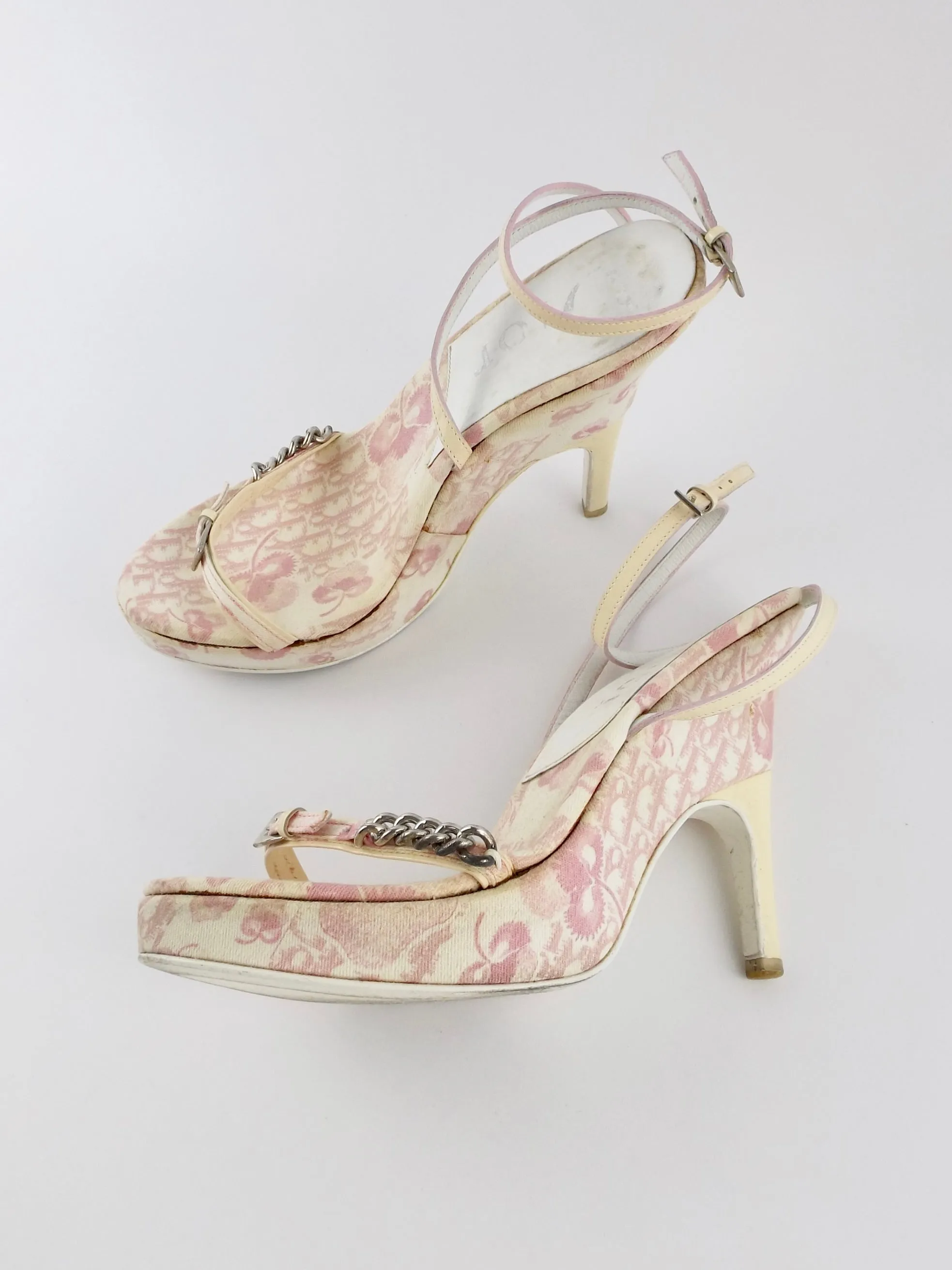 Vintage Christian Dior Pink Monogram Blossom Heels