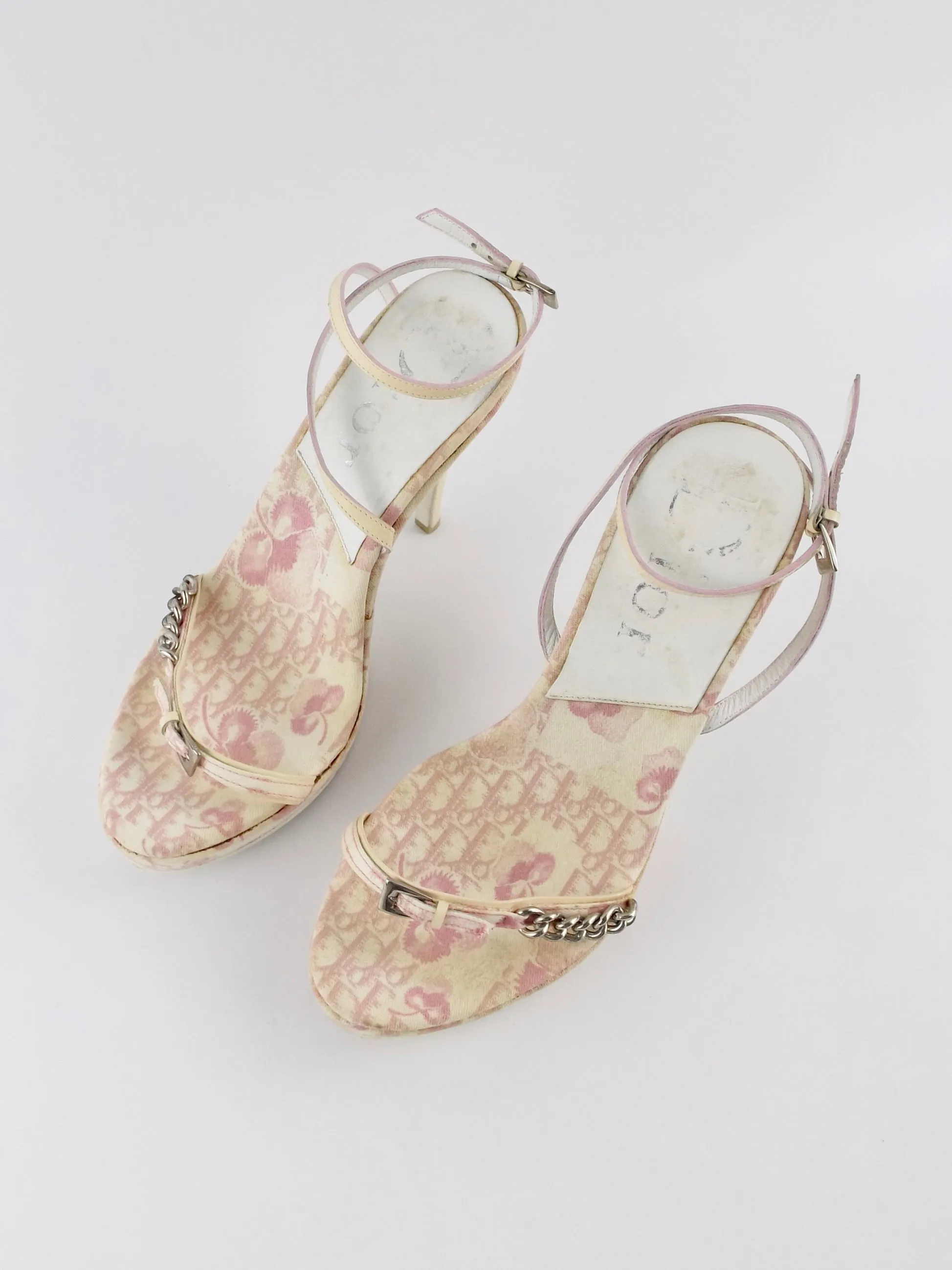 Vintage Christian Dior Pink Monogram Blossom Heels