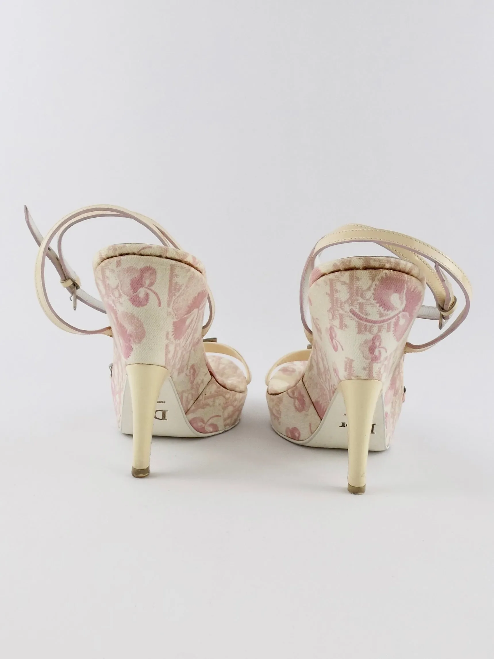 Vintage Christian Dior Pink Monogram Blossom Heels
