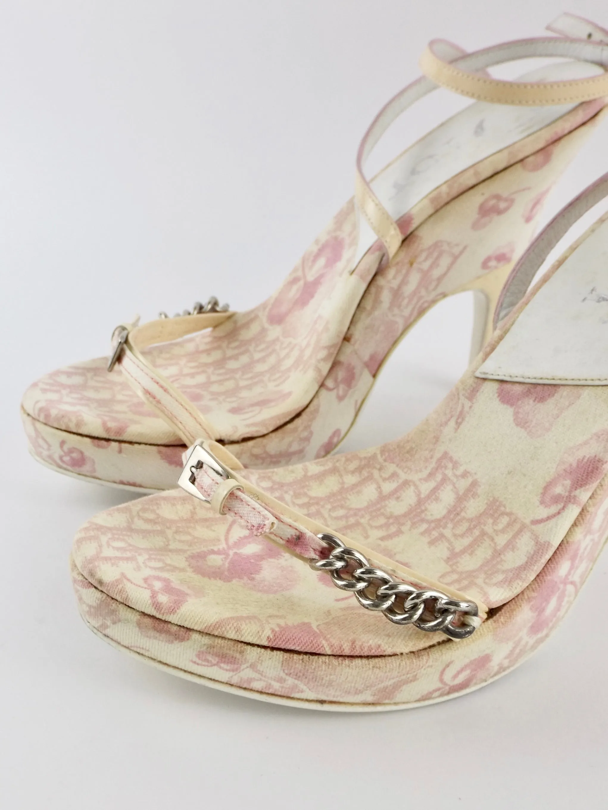 Vintage Christian Dior Pink Monogram Blossom Heels