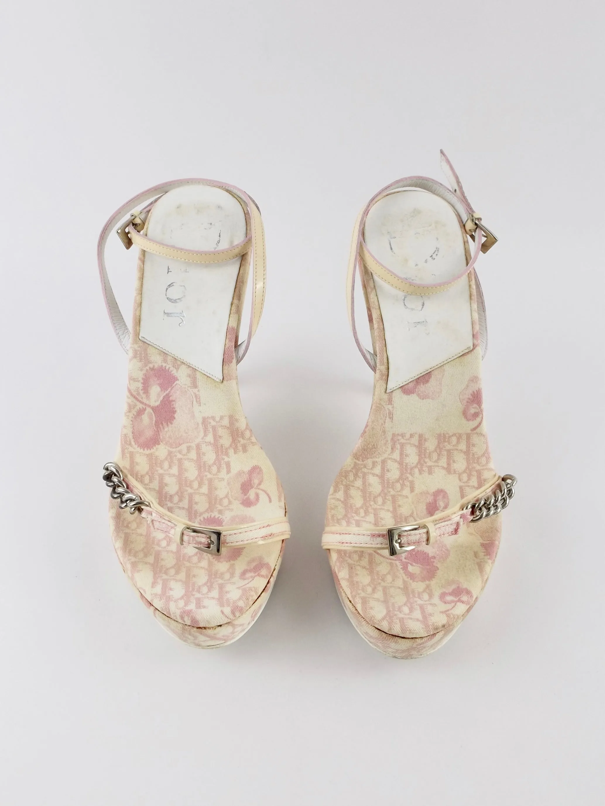 Vintage Christian Dior Pink Monogram Blossom Heels