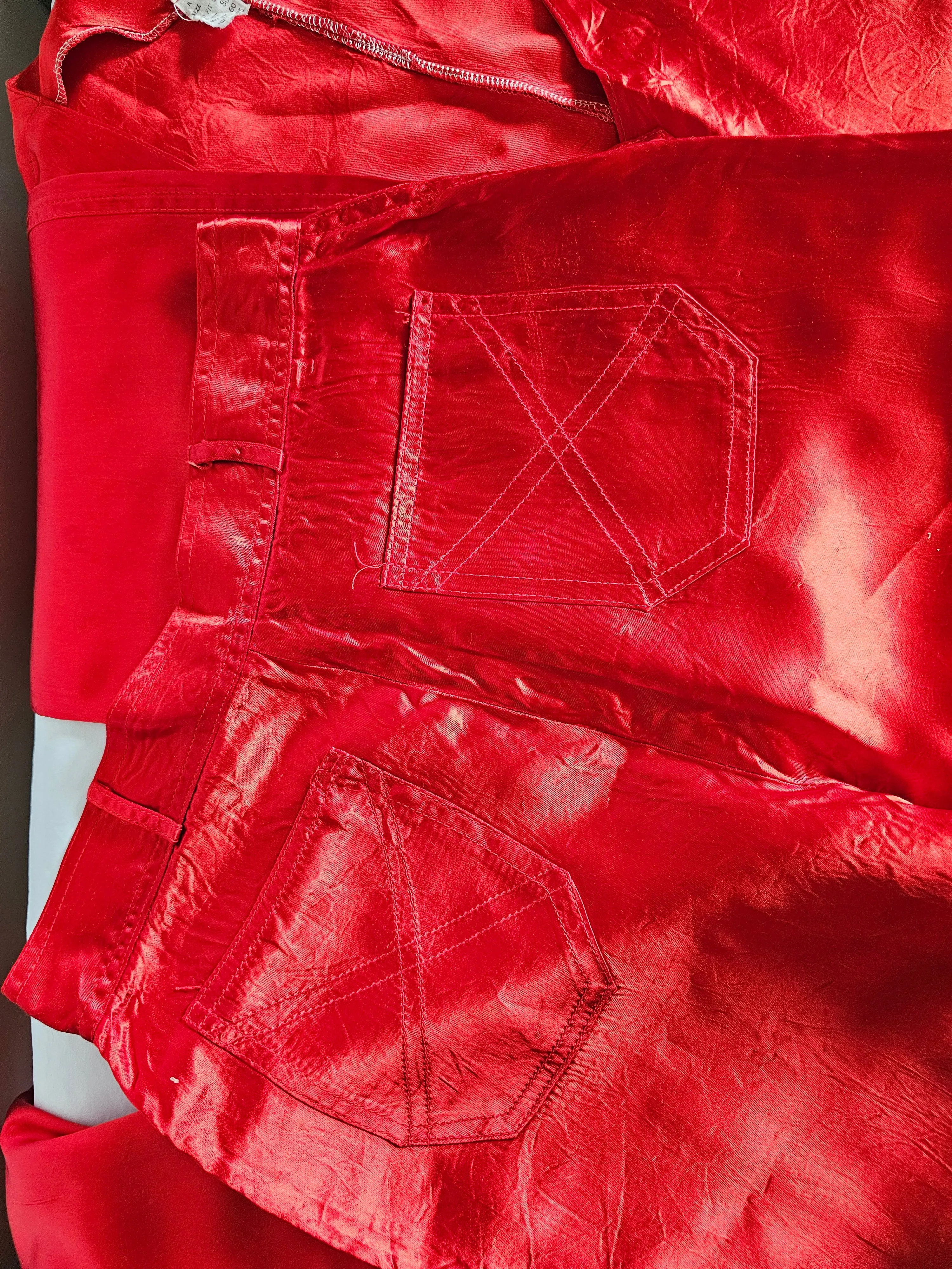 Vintage Red Satin Two-Piece Set – Bold Elegance s
