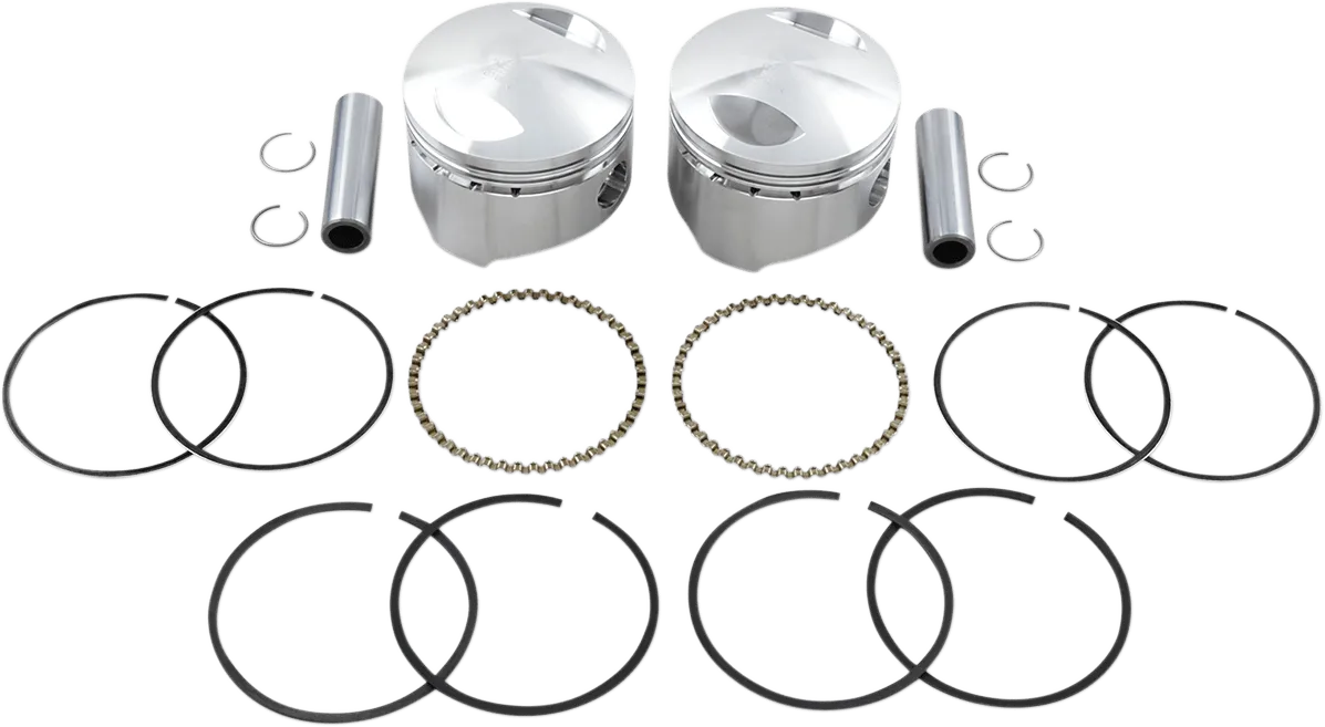 Wiseco K1614 K Piston Kit (80ci., Domed) - .010in. Oversize to 3.507in., 7:1 Compression
