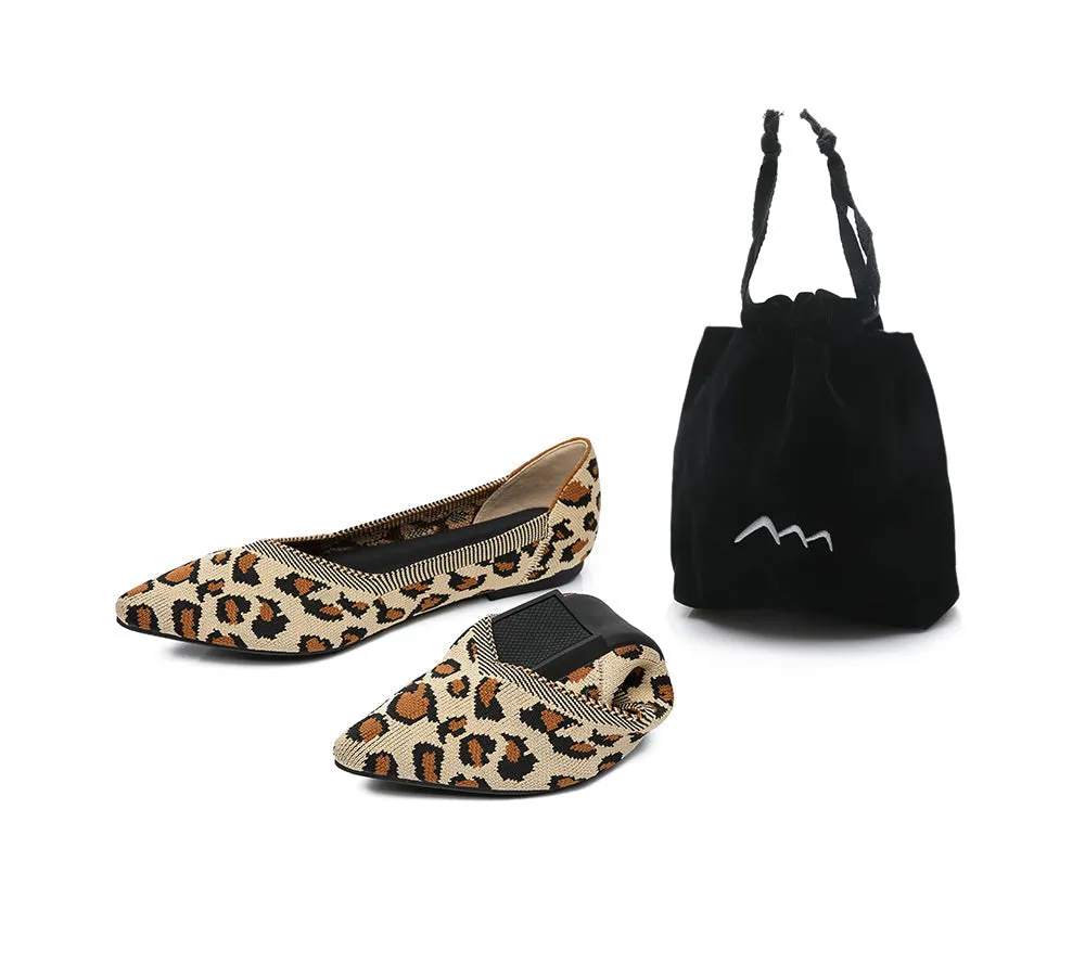 Women Foldable Pointed Toe Ballerina Flats Tania