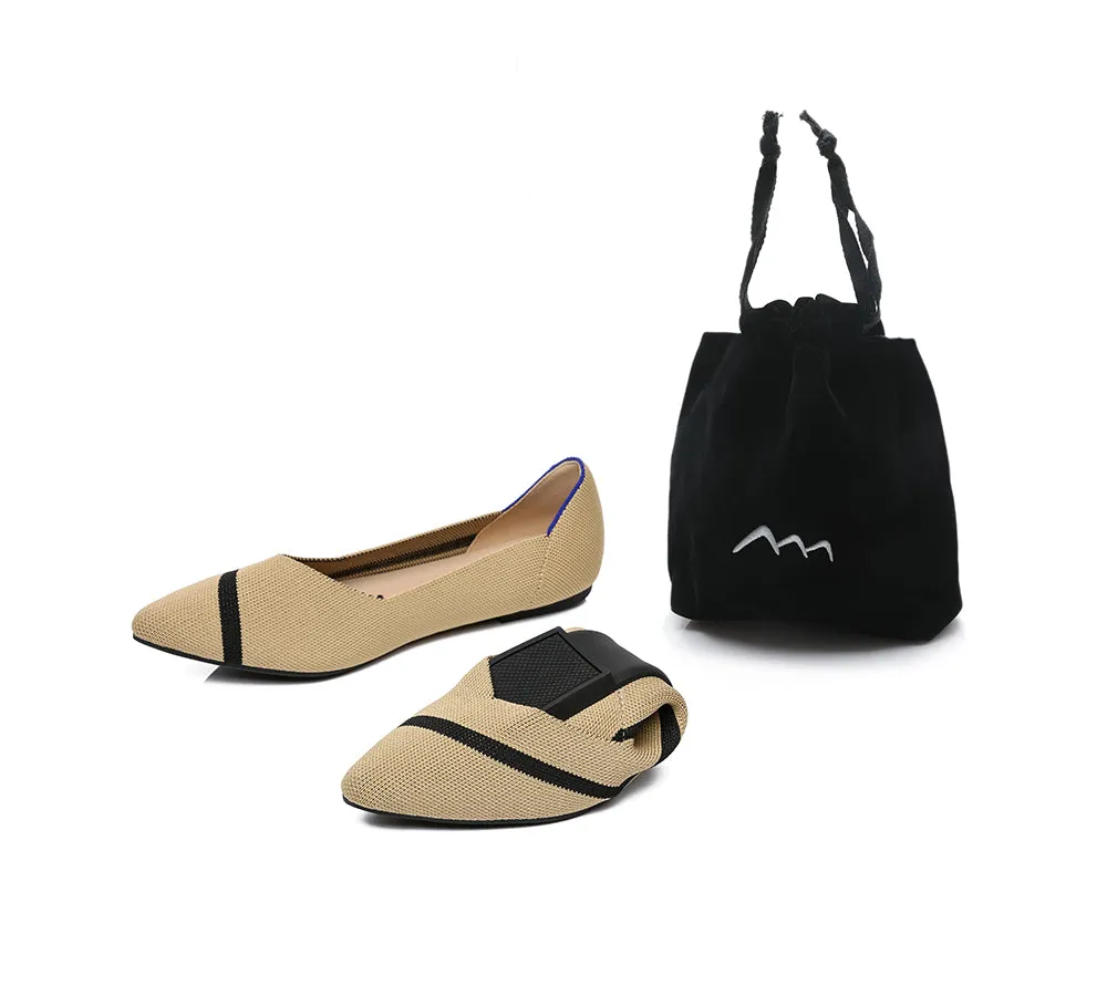 Women Foldable Pointed Toe Ballerina Flats Tania