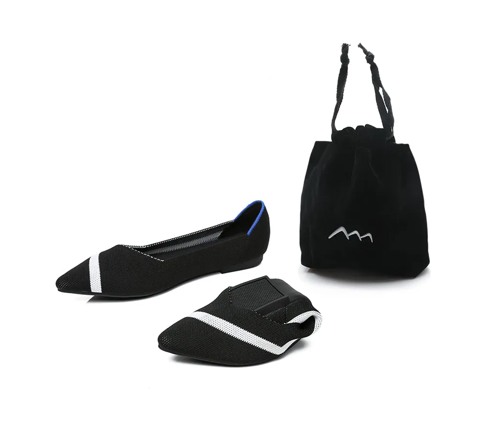 Women Foldable Pointed Toe Ballerina Flats Tania