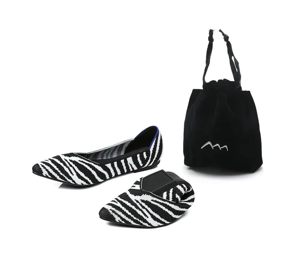 Women Foldable Pointed Toe Ballerina Flats Tania