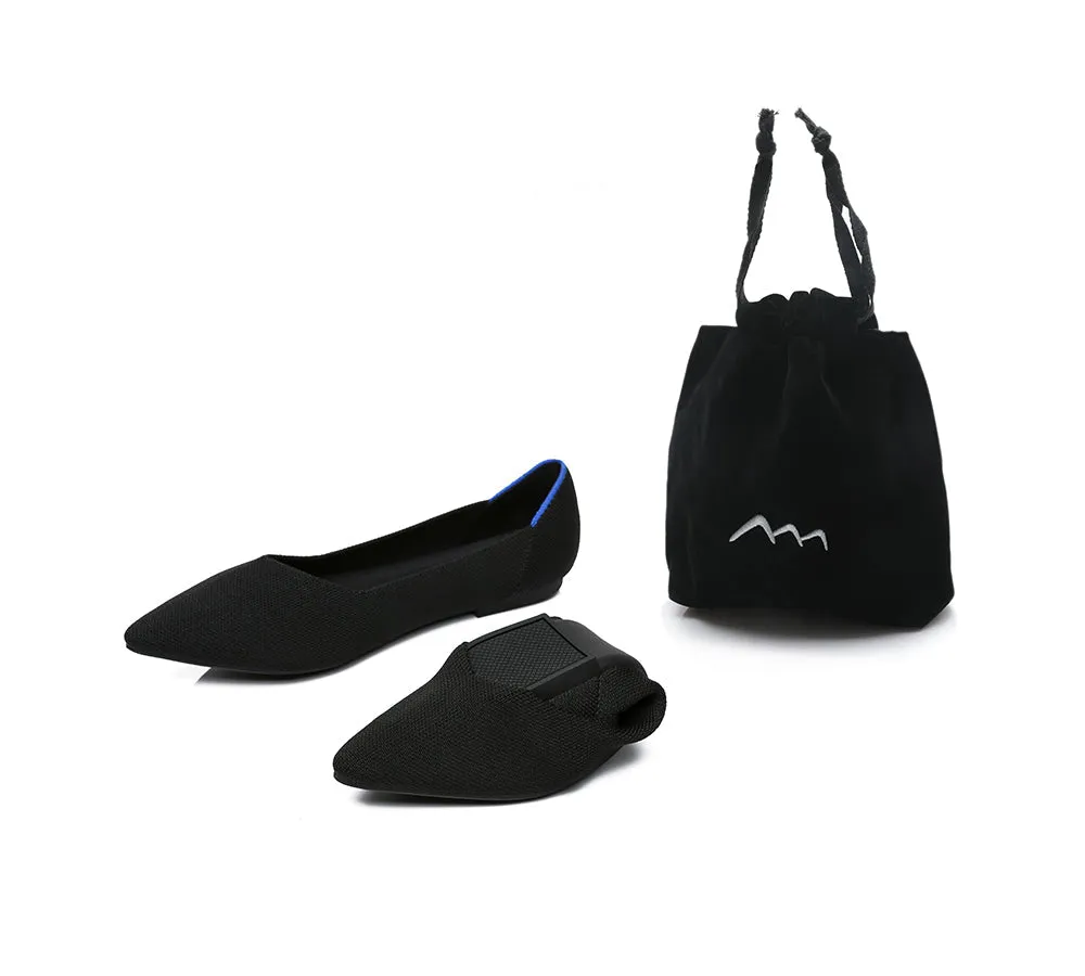 Women Foldable Pointed Toe Ballerina Flats Tania