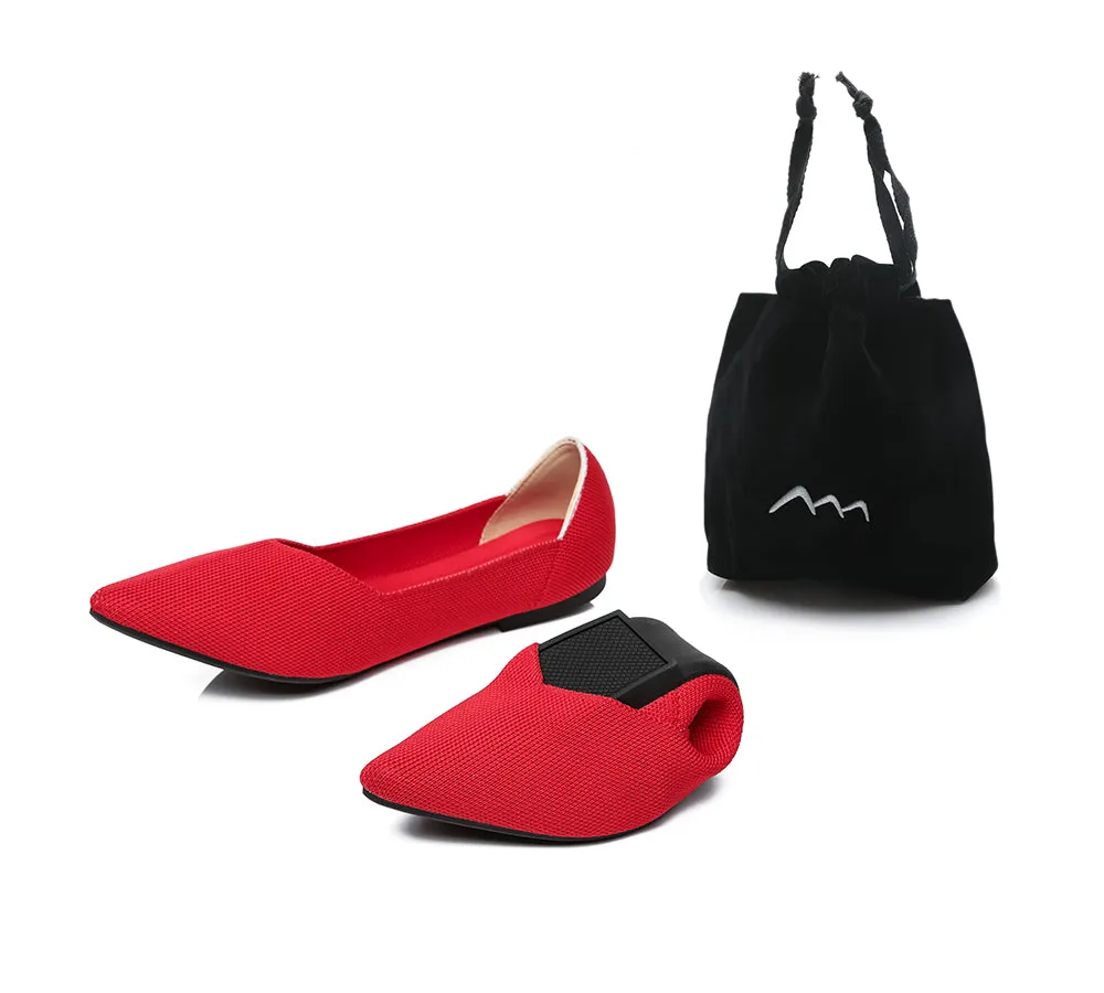 Women Foldable Pointed Toe Ballerina Flats Tania