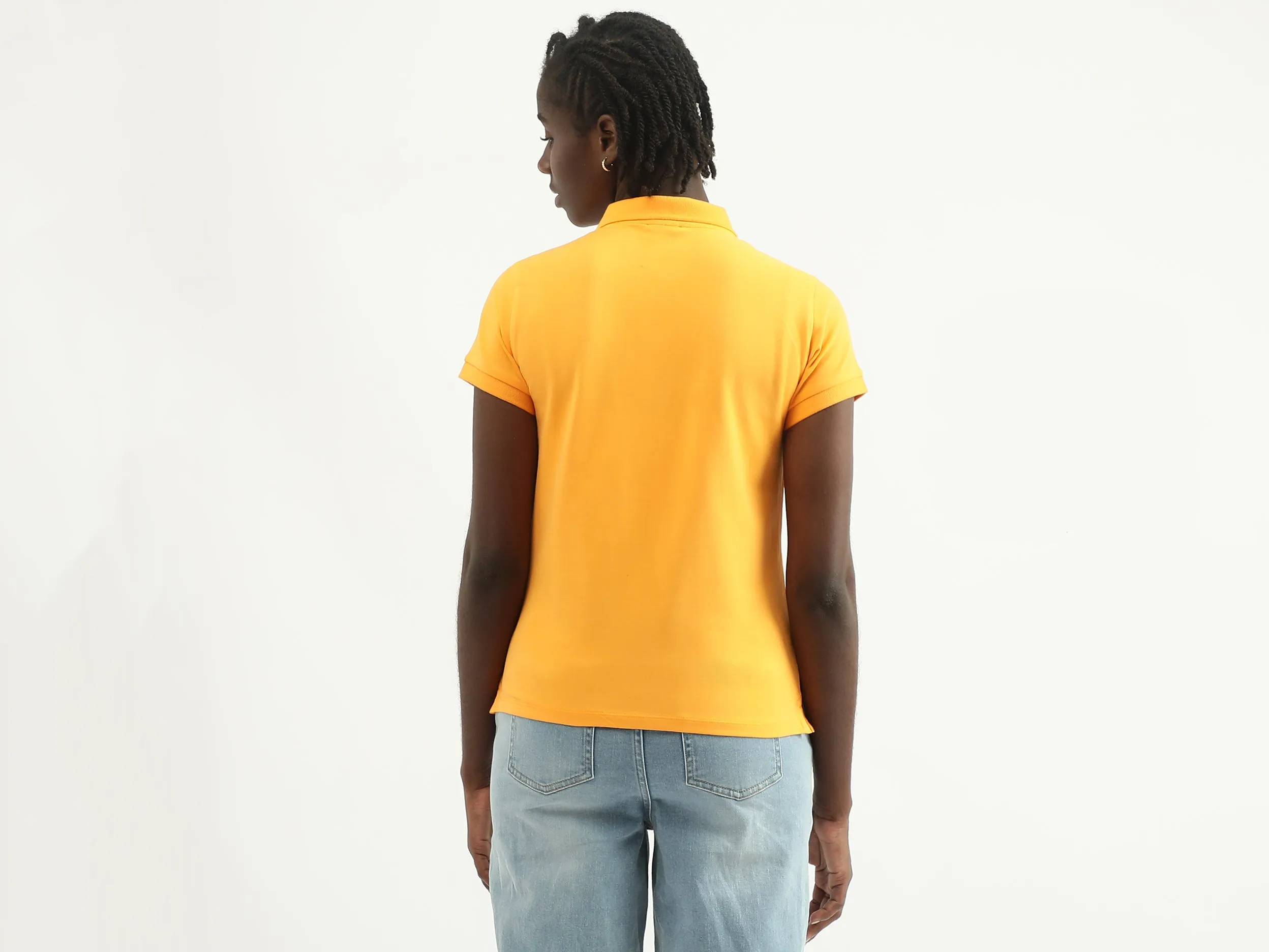 Women Solid Polo Collar T-shirt