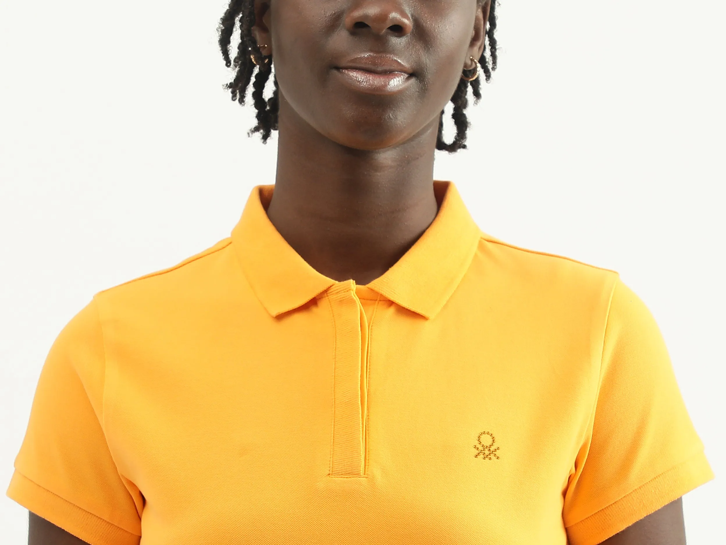 Women Solid Polo Collar T-shirt