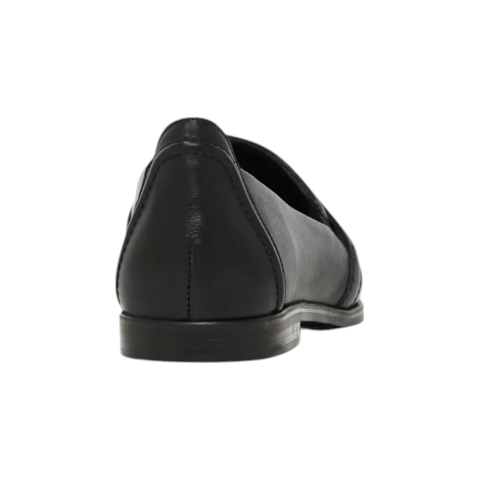 Womens Hush Puppies Zippo Black Ladies Flat Slip On Formal  Shoes