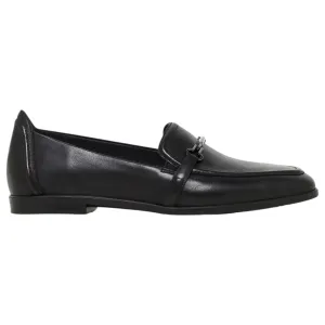 Womens Hush Puppies Zippo Black Ladies Flat Slip On Formal  Shoes