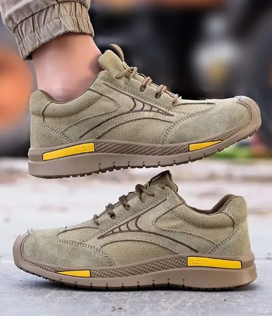 Work Safety Cowhide Shoes 6kv Insulated Shoes Anti-smash Anti-puncture Safety Shoes Rubber Sole Breathable Welding Shoes Casual Sneakers