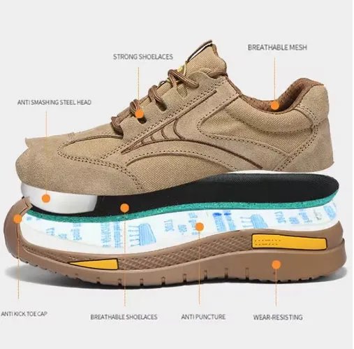 Work Safety Cowhide Shoes 6kv Insulated Shoes Anti-smash Anti-puncture Safety Shoes Rubber Sole Breathable Welding Shoes Casual Sneakers