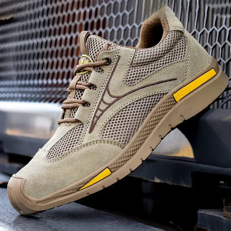 Work Safety Cowhide Shoes 6kv Insulated Shoes Anti-smash Anti-puncture Safety Shoes Rubber Sole Breathable Welding Shoes Casual Sneakers