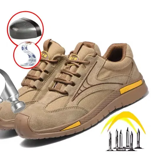 Work Safety Cowhide Shoes 6kv Insulated Shoes Anti-smash Anti-puncture Safety Shoes Rubber Sole Breathable Welding Shoes Casual Sneakers