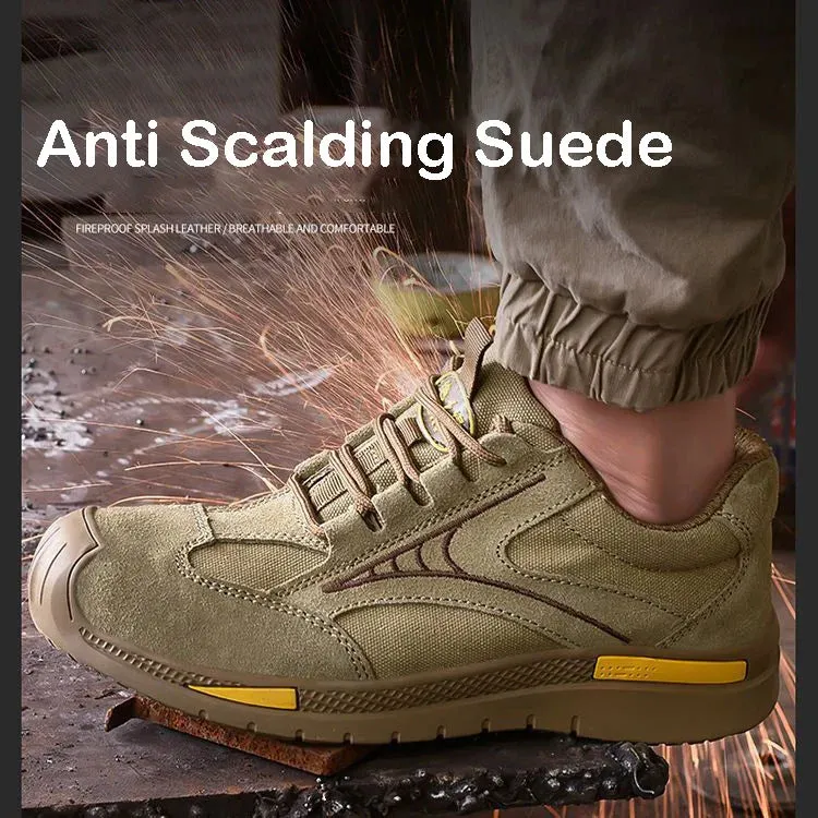 Work Safety Cowhide Shoes 6kv Insulated Shoes Anti-smash Anti-puncture Safety Shoes Rubber Sole Breathable Welding Shoes Casual Sneakers
