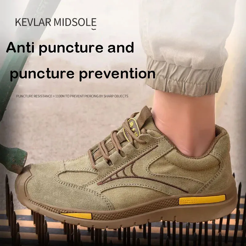 Work Safety Cowhide Shoes 6kv Insulated Shoes Anti-smash Anti-puncture Safety Shoes Rubber Sole Breathable Welding Shoes Casual Sneakers