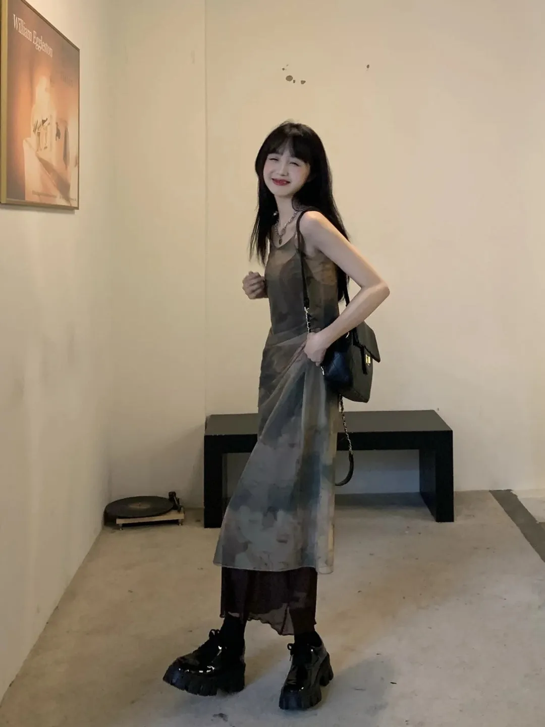 Y2K Vintage Mesh Midi Dress