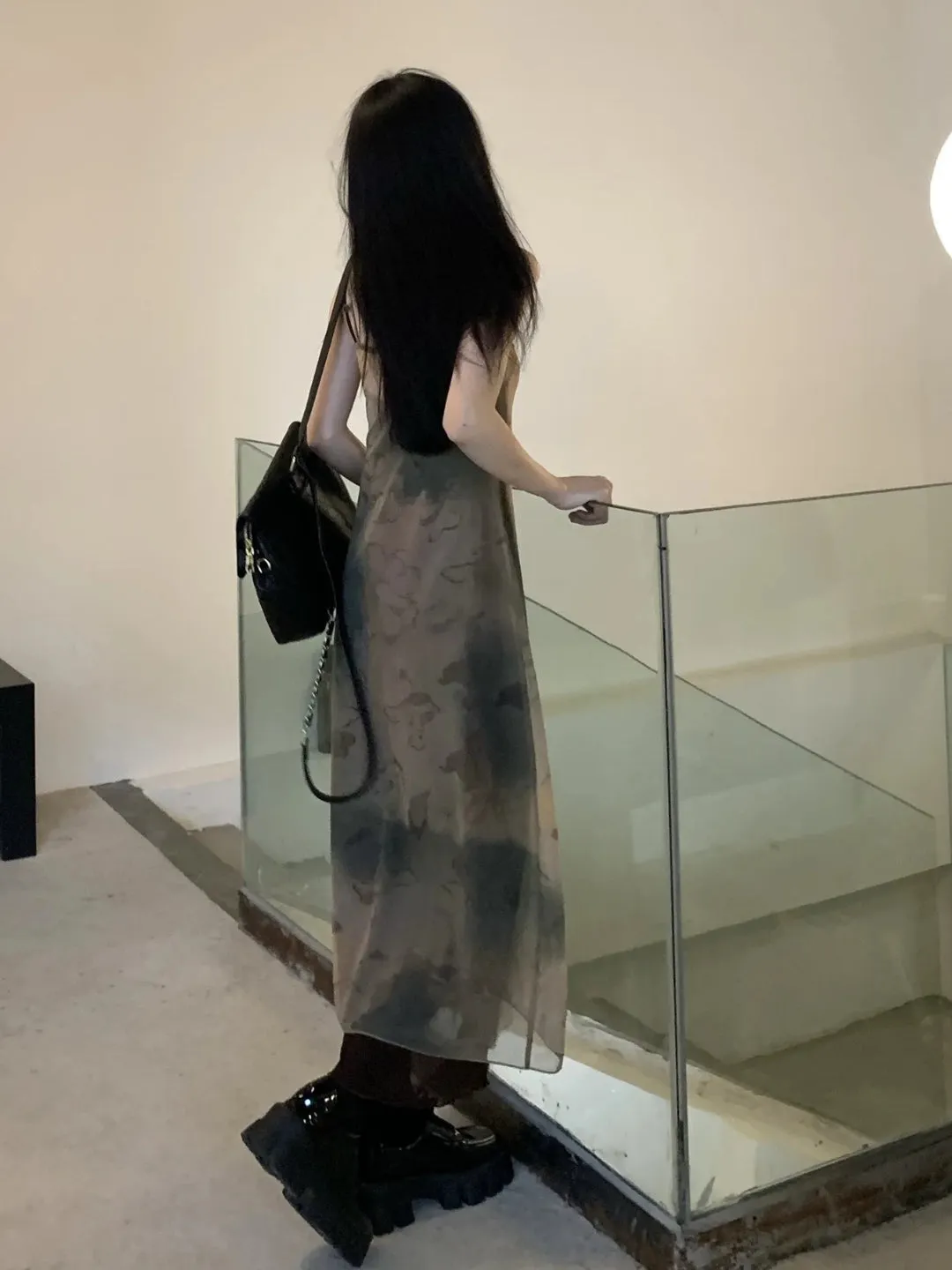 Y2K Vintage Mesh Midi Dress